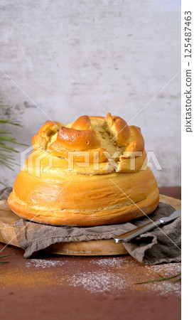 Fogaca on kitchen countertop Fogaca on kitchen countertop 125487463