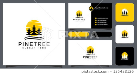 pine tree logo vector design template 125488126