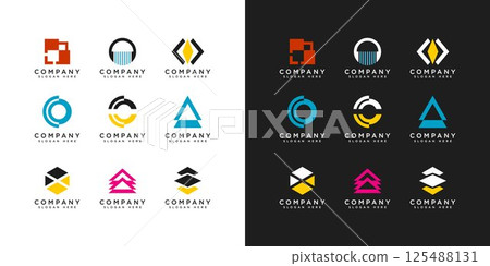 Set of company logo design ideas vector Free Vector Set of company logo design ideas vector Free Vector 125488131