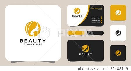 women face beauty logo vector design and business card 125488149