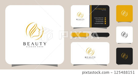 women face beauty logo vector design and business card 125488151