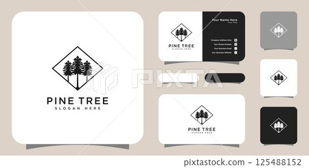 pine tree logo vector design template 125488152
