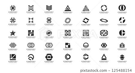 Set of company logo design ideas vector Free Vector Set of company logo design ideas vector Free Vector 125488154