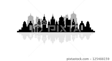 Silhouette skyline illustration Free Vector Silhouette skyline illustration Free Vector 125488159