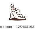 Pictogram of a person who has collapsed due to heat stroke 125488168