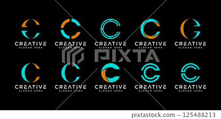 Set of initial letter C logo design template. 125488213