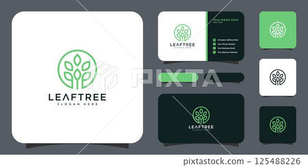 Logos of green leaf ecology nature element vector icon 125488226
