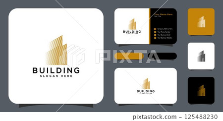 Building logo vector and business card design 125488230