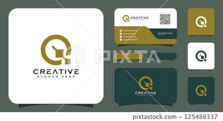 initial letter Q logo design vector and business card 125488337