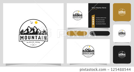 mountain logo vector design emblem vintage mountain logo vector design emblem vintage 125488544