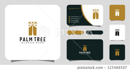 palm tree logo vector design palm tree logo vector design 125488587