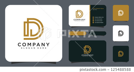 initials letter D logo vector design template and business card 125488588