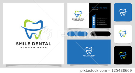 smile dental logo vector design and business card smile dental logo vector design and business card 125488669