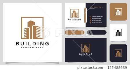 building real estate logo design vector and business card building real estate logo design vector and business card 125488689