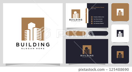 building real estate logo design vector and business card 125488690
