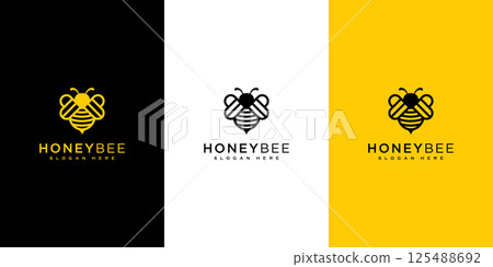 honey Bee animals logo vector design 125488692