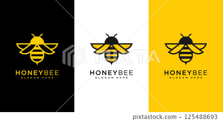 honey Bee animals logo vector design honey Bee animals logo vector design 125488693