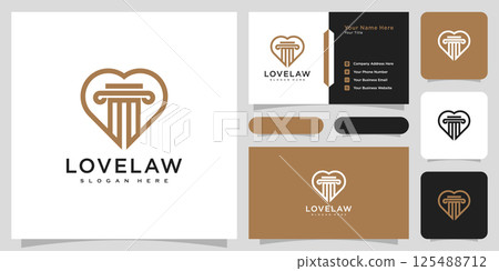 love and law firm logo vector design and business card love and law firm logo vector design and business card 125488712