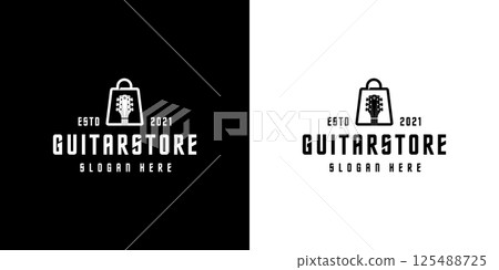 guitar store shop logo design vector guitar store shop logo design vector 125488725