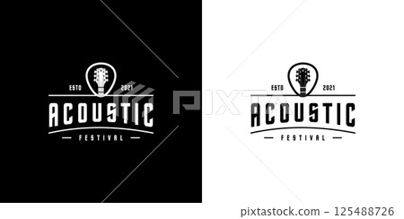 acoustic guitar logo design vector template acoustic guitar logo design vector template 125488726