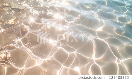 Beautiful summer water surface background shining with the sunlight reflected 125488823