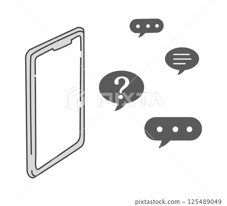 Illustration of information coming out of a smartphone Vector Illustration of information coming out of a smartphone Vector 125489049