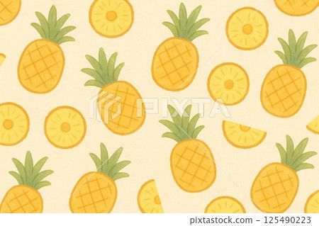 Simple pineapple seamless pattern 125490223