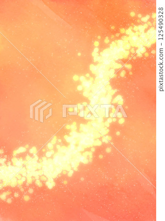 Watercolor texture background in apricot color with golden glitter trails Watercolor texture background in apricot color with golden glitter trails 125490328