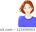Smiling girl (blue sweater) 125490563