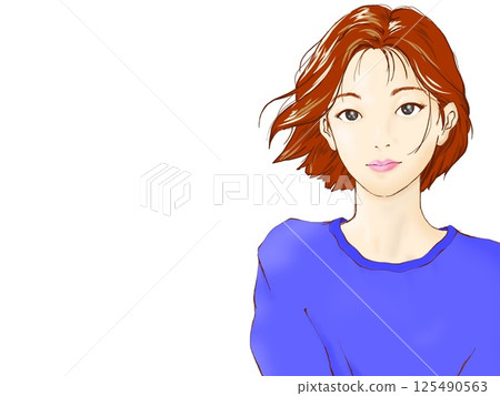 微笑的女孩(藍色毛衣) 微笑的女孩(藍色毛衣) 125490563