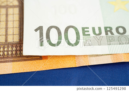 Euro banknote cash money, finance economic banking business exchange market. Euro banknote cash money, finance economic banking business exchange market. 125491298
