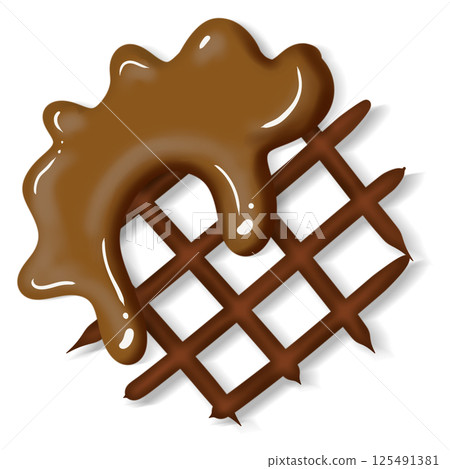 chocolate dripping on a realistic style chocolate dripping on a realistic style 125491381