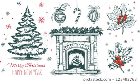 christmas, tree, vector 125492768