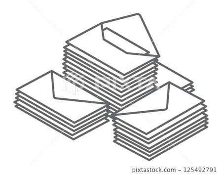 Illustration of a lot of letters piled up Illustration of a lot of letters piled up 125492791