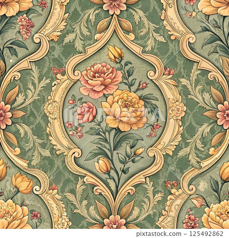 Seamless floral vector pattern 125492862