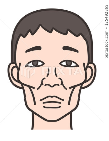 Skinny man's face 125492865
