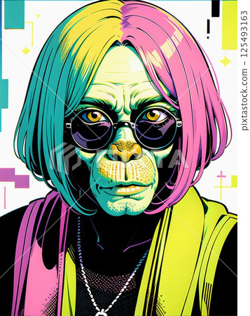 時尚的黑猩猩角色 125493163