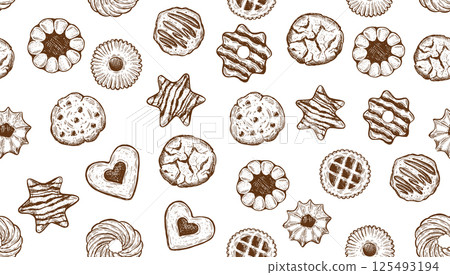 cookie, vector, seamless 125493194