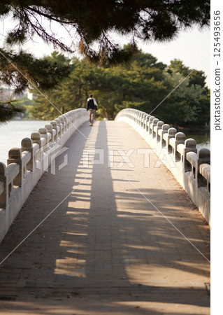 Crossing the bridge Crossing the bridge 125493656