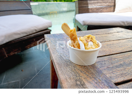 Coconut ice cream in Bali, Indonesia Coconut ice cream in Bali, Indonesia 125493996