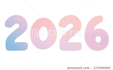 2026手繪字母 2026手繪字母 125494060