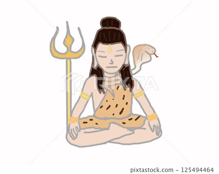 Illustration of Lord Shiva meditating Illustration of Lord Shiva meditating 125494464
