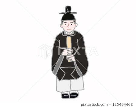 身著平安時代貴族束體服飾的男子全身插圖 125494468