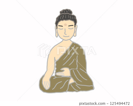 佛陀冥想的插圖 125494472