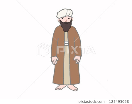 Muslim full body illustration 125495038