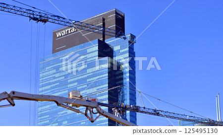 Warsaw, Poland. 28 March 2025. Construction of a modern, green, multifunctional quarter of Wola. Towarowa 22 is a city-forming project implemented by AFI Europe, Echo Investment and Archicom. Warsaw, Poland. 28 March 2025. Construction of a modern, green, multifunctional quarter of Wola. Towarowa 22 is a city-forming project implemented by AFI Europe, Echo Investment and Archicom. 125495130