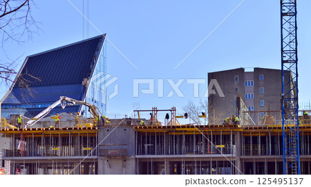 Warsaw, Poland. 28 March 2025. Construction of a modern, green, multifunctional quarter of Wola. Towarowa 22 is a city-forming project implemented by AFI Europe, Echo Investment and Archicom. Warsaw, Poland. 28 March 2025. Construction of a modern, green, multifunctional quarter of Wola. Towarowa 22 is a city-forming project implemented by AFI Europe, Echo Investment and Archicom. 125495137