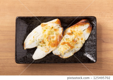 Bamboo shoots and cheese grilled 125495702