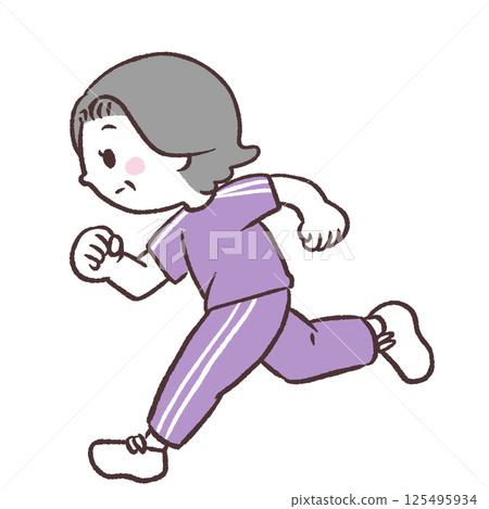 Running senior woman illustration 125495934