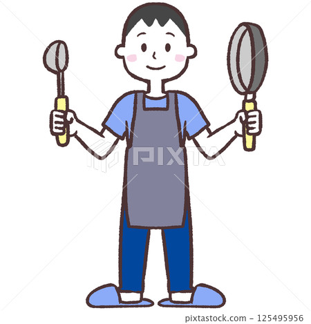 烹飪風格男性插畫 125495956